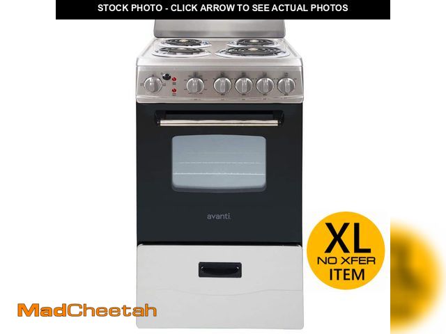 Lot 74-13677300 - Avanti 20 in. 2.1 cu. ft. Single Oven Electric Range in Stainless Steel - UNUSED