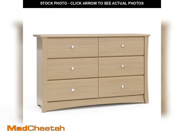 Lot 74-12103993 - Storkcraft Crescent 6 Drawer Double Dresser (Driftwood)  GREENGUARD Gold Certified, Nursery Dresser ...