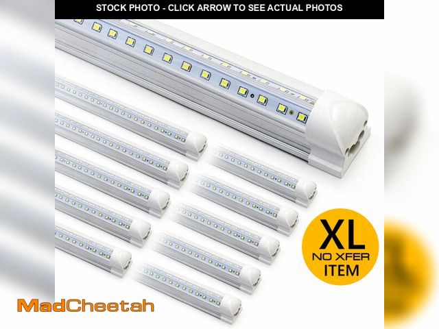 Lot 74-12568629 - *SEE DETAILS* 10-Pack 8ft LED Shop Light Fixture - 90W T8 Integrated LED Tube Light - 6500K 12000LM ...