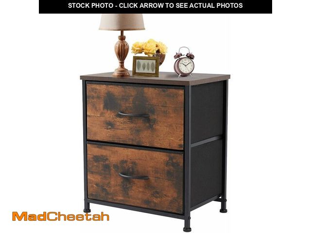 Lot 74-13069843 - Sweetcrispy Nightstand with 2 Storage Drawers, 20" Height Small Bed Side Furniture End Table, Wooden...
