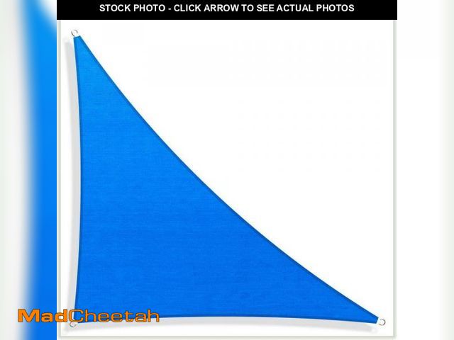 Lot 74-12517687 - COLOURTREE 10 ft. x 10 ft. x 14.1 ft. 190 GSM Blue Right Triangle Sun Shade Sail Screen Canopy, Outd...