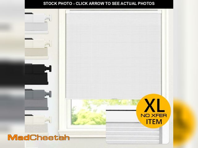 Lot 74-14610224 - AOSKY No Drill Cordless Blackout Cellular Shades, 71" W x 64" H, White - UNUSED