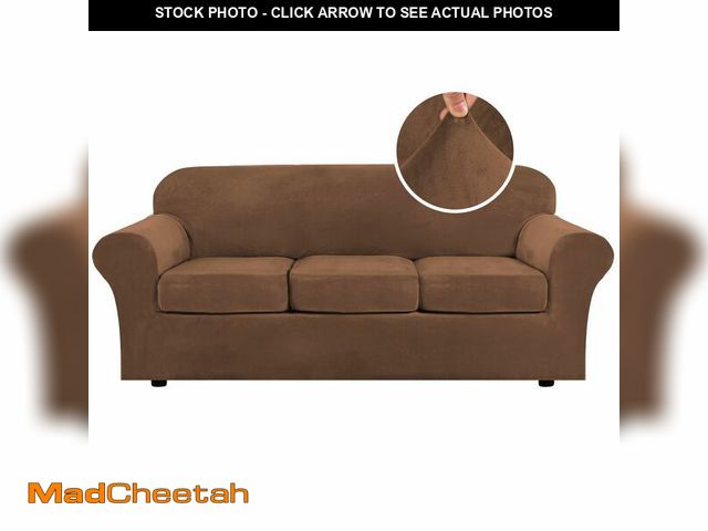 Lot 74-12972799 - H.VERSAILTEX Modern Velvet Plush 4 Piece High Stretch Sofa Slipcover Sofa Cover Furniture Protector ...