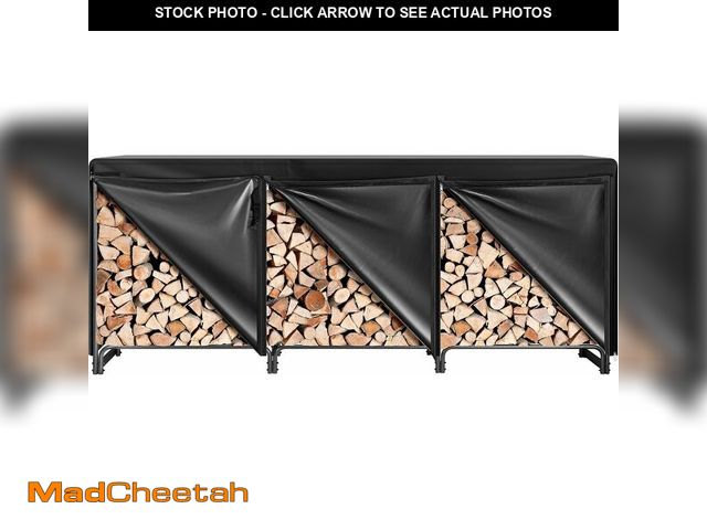Lot 74-14348434 - VIVOHOME 10 ft Heavy Duty Firewood Rack Outdoor with Cover, Fire Wood Storage Rack, Log Holder and C...