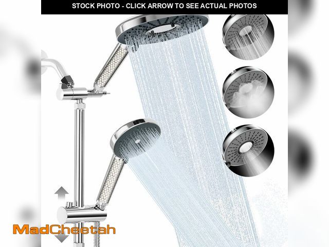 Lot 74-14380394 - Filtered Shower Head with Handheld Shower Head High Pressure Rainfall System with Slide Bar Dual Fil...