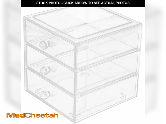 Lot 74-14358509 - Angoily Elegant Acrylic Cosmetic Storage Box Desk Organizer Makeup Organizer Drawer Desktop Vanity S...