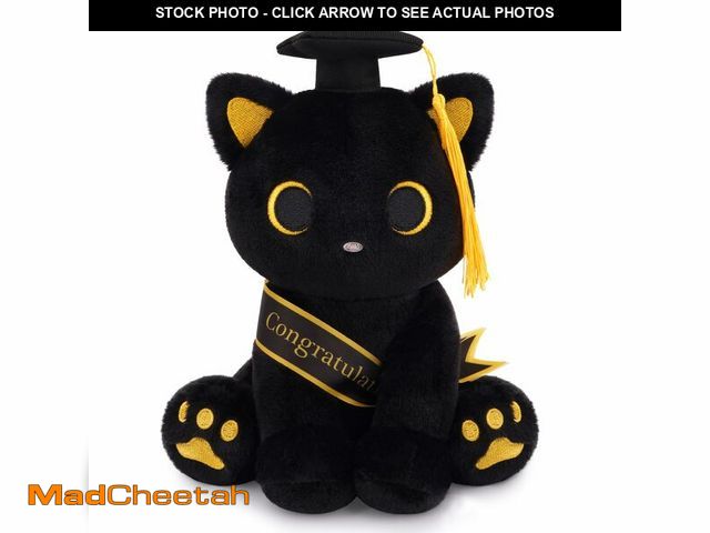 Lot 74-14148111 - Hagusahuo Class of 2026 Graduation Cat Plush - 8" Black Cat Plush with Cap &amp; Golden Tassel Gradu...