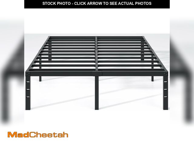 Lot 74-12570315 - NEW JETO Metal Bed Frame,King Size Bed Frame with Storage Space,Heavy Duty Sturdy Mattress Foundatio...