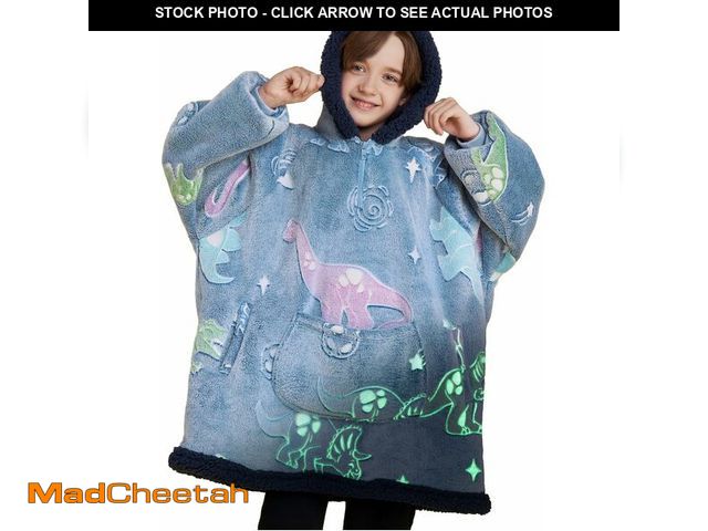 Lot 74-13709680 - Giggling Getup Glow in The Dark Wearable Blanket Hoodie for Girls and Boys Warm Cozy Sherpa Fleece H...