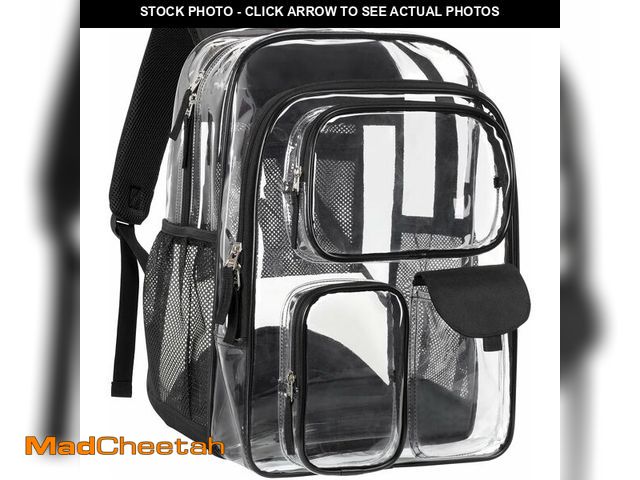 Lot 74-13844758 - PACKISM Clear Backpack for School - 18 Inch Extra Large Heavy Duty Clear Bookbag for Boys, See Throu...