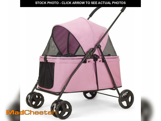 Lot 74-13382134 - 20% Larger Capacity, Wedyvko Dog Stroller for Medium/Small Pets w/Dog Poop Bags &amp; Dispenser, Sto...