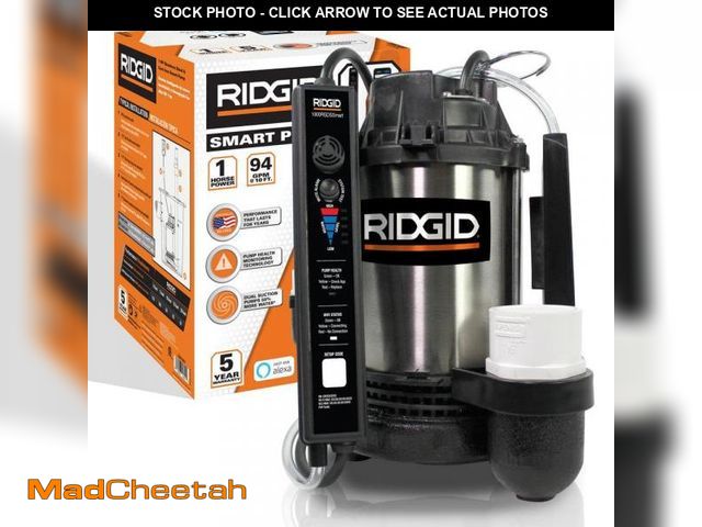 Lot 74-12163248 - RIDGID 1 hp. Stainless Steel Smart Dual Suction Submersible Sump Pump - UNUSED