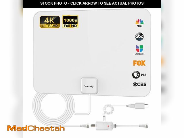 Lot 74-14432987 - TV Antenna Indoor, Digital Amplified Indoor HDTV Antenna, 1080p VHF UHF Television Local Channels De...