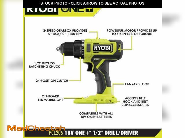 Lot 74-12795113 - RYOBI ONE+ 18V Cordless 1/2 in. Drill/Driver Kit with (1) 1.5 Ah Battery and Charger - UNUSED