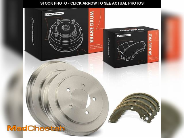 Lot 74-13697697 - A-Premium 10.55 inch (268mm) Rear Brake Drums + Ceramic Shoes Set Compatible with Select Jeep, Dodge...