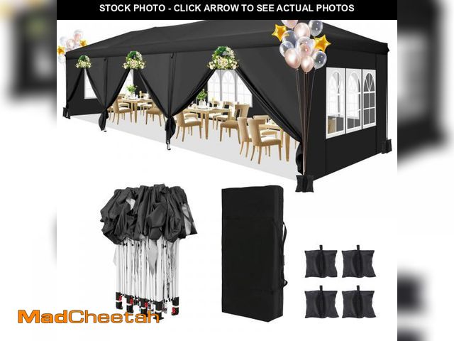 Lot 74-12489625 - COBIZI 10x30 Pop Up Canopy Tent with 8 Sidewalls Party Tents for Parties Wedding Backyard Waterproof...