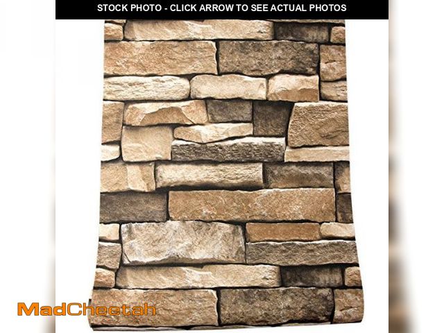 Lot 74-12312354 - Rock Peel and Stick Wallpaper - Self-Adhesive &amp; Removable Wallpaper Stone Decorations Contact Pa...