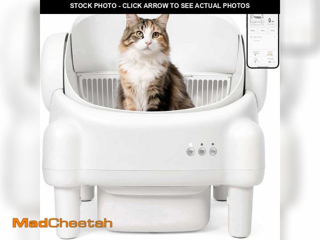 Lot 74-14586885 - Self Cleaning Litter Box,Open Top Automatic Litter Box with App Control for Multiple Cats, Safety Se...