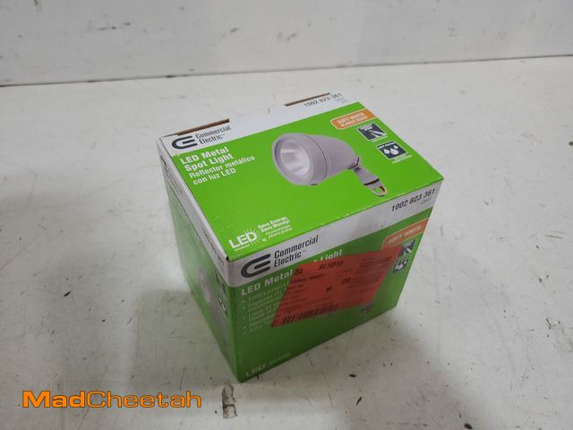 Lot 74-12680682 - Commercial Electric 14-Watt Hardwired Gray LED Landscape Flood Light Metal Spot Light, 1100 Lumens -...