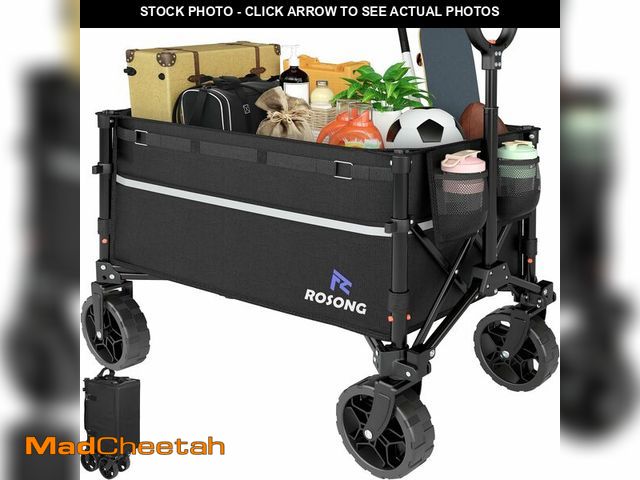 Lot 74-13710428 - ROSONG Collapsible Wagon Cart with Wheels Foldable - Folding Utility Heavy Duty Wagons Carts for Gro...
