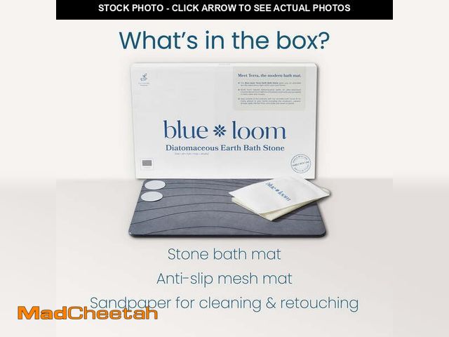 Lot 74-12803285 - Blue Loom Premium Non-Slip Diatomaceous Earth Stone Bathmat, Absorbent and Quick Drying to Elevate Y...
