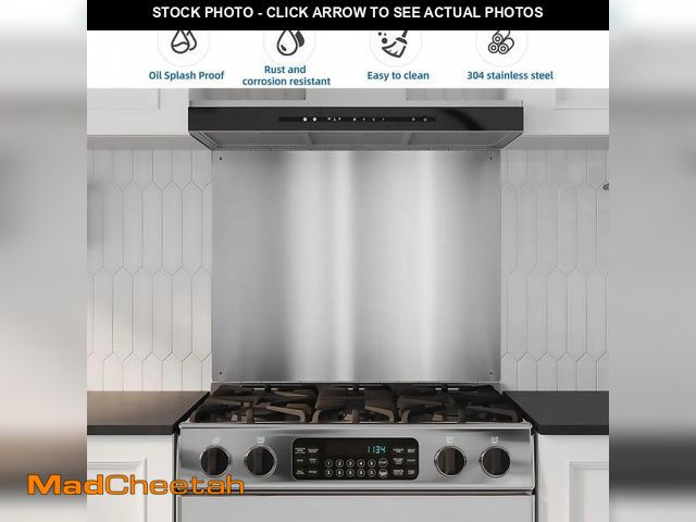 Lot 74-12462840 - Broan-NuTone 30 in. x 24 in. Splash Plate for Range Hood in Stainless Steel - UNUSED