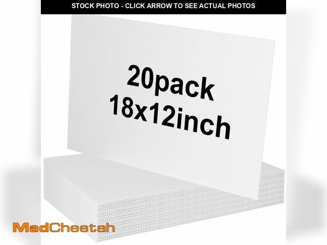 Lot 74-14205176 - 20 Pack 18'' x 12'' White Corrugated Plastic Sign Blank Board Double Sided for Garage Sale, Rent, Bi...