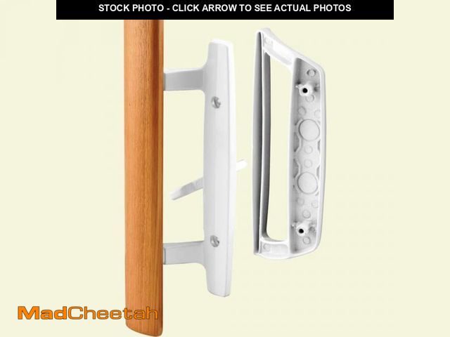 Lot 74-5385452 - Prime-Line Sliding Glass Door Handle Set, 3-15/16 in., Diecast, White, Mortise/Hook Style - USED