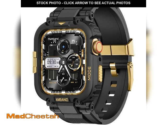 Lot 74-14206037 - amBand Bands Compatible with Apple Watch 9/8/7 45mm, M1 Sport Series Rugged Case Protective Cover fo...