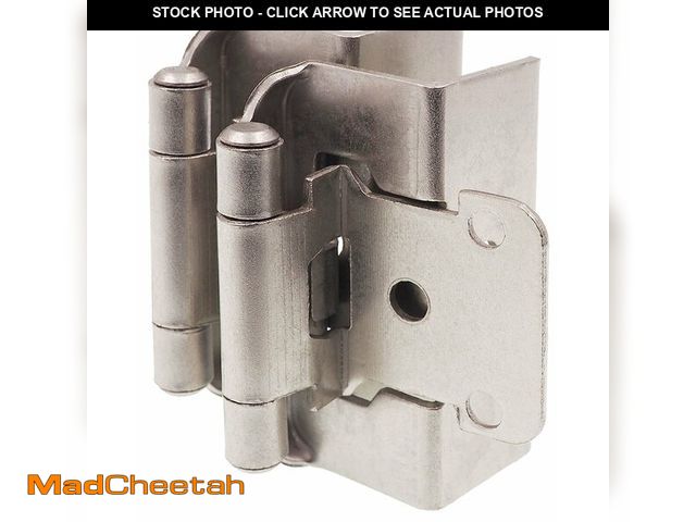 Lot 74-12601878 - DecoBasics 1/2" Overlay Full Wrap Cabinet Hinges for Kitchen (25 Pair /50 Pcs) -Satin Brushed Nickel...