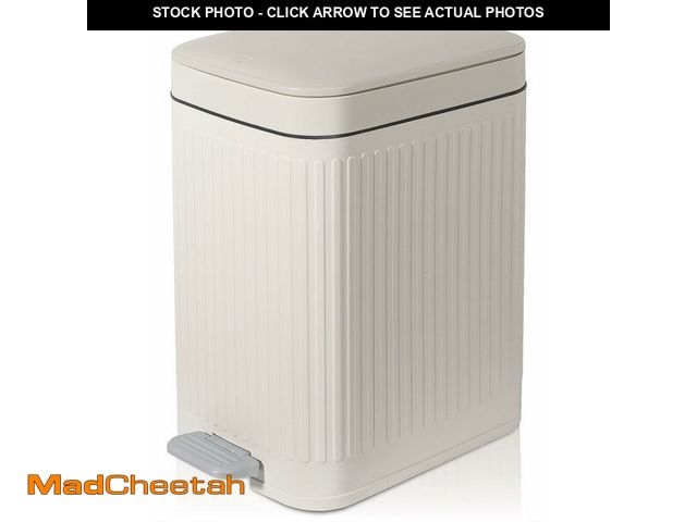 Lot 74-12977851 - Small Bathroom Trash Can with Lid Slim Soft Close Garbage Can Step Wastebasket Container Trash Bin f...