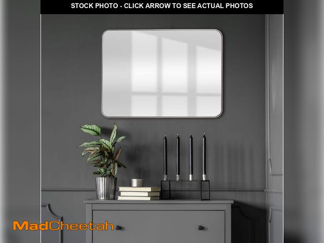 Lot 74-12896179 - *CRACKED* Home Decorators Collection 24 in. W x 30 in. H Rectangular Aluminum Frame Framed Wall Bath...