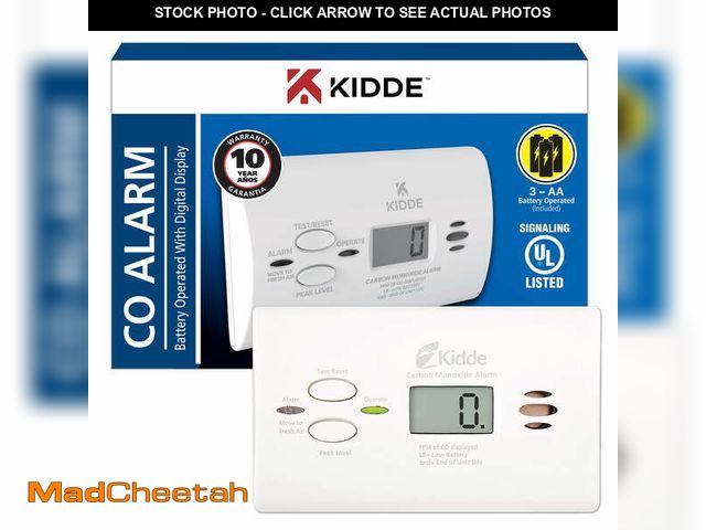 Lot 74-14439322 - Kidde Battery Operated Carbon Monoxide Alarm with Digital Display KN-COPP-B-LPM (w/ Batteries Includ...