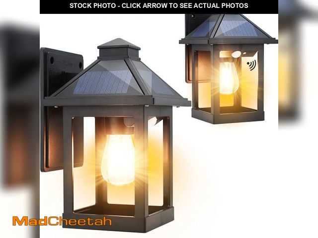 Lot 74-12214732 - CYHKEE 2 Pack Solar Wall Lanterns Outdoor with 3 Modes, Dusk to Dawn Motion Sensor LED Sconce Lights...