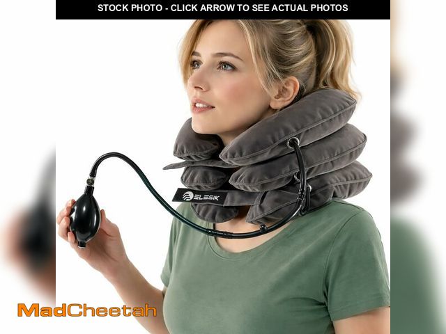 Lot 74-14266698 - Elesik Cervical Neck Stretcher and Cervical Traction Device, Inflatable Neck Traction Device for Hom...