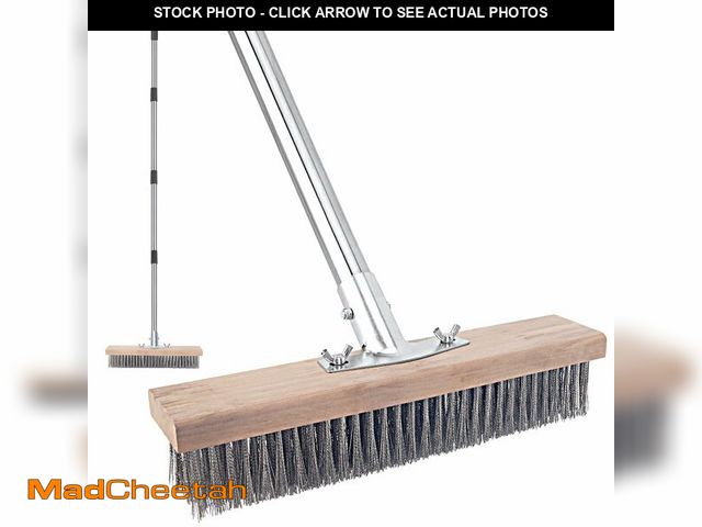 Lot 74-14213808 - Stainless Steel Wire Scrub Brush with Long Handle for Deck, Concrete, Patio Floor Cleaning, 59'' Hea...