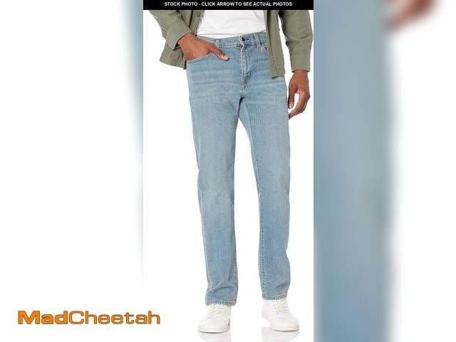 Lot 74-12326003 - Essentials Men's Straight-Fit Stretch Jean, Light Blue Vintage, 34W x 34L - UNUSED
