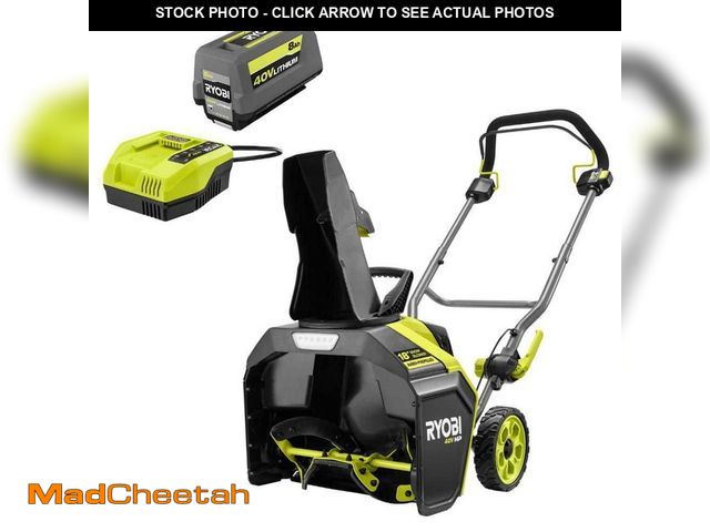Lot 74-13119624 - RYOBI 40V HP Brushless 18 in. Single-Stage Cordless Electric Auger Propelled Snow Blower with 8.0 Ah...