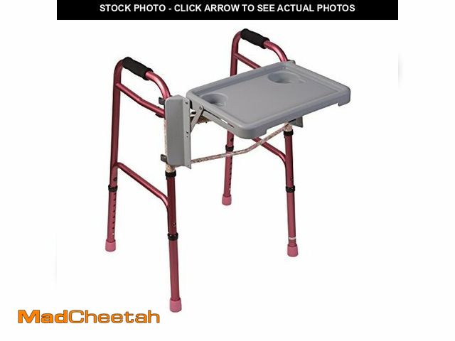Lot 74-12664224 - DMI Walker Tray, Rollator Tray, Mobility and Walker Accessory Tray Table Fits Most Standard Walkers,...