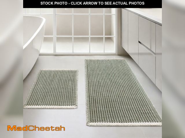 Lot 74-13775246 - Dekafri Waffle Bath Mat Set of 2, Non Slip Waffle Rugs for Bathroom, Super Absorbent &amp; Quick Dry...