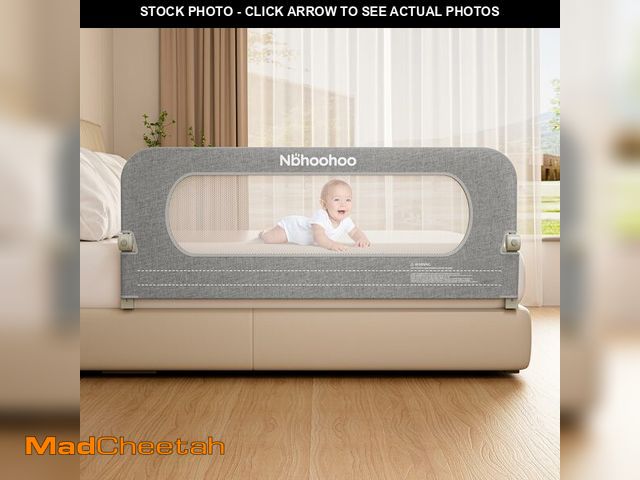 Lot 74-14300129 - NBHOOHOO Bed Rail for Toddlers, Foldable &amp; Swing Down, Gap Free Safety Anti-Pinch Double Crossba...