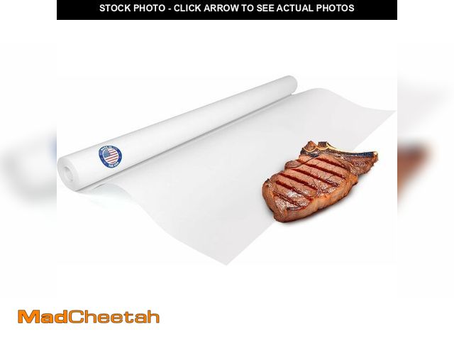 Lot 74-12664792 - White Butcher Paper Roll 36" x 1200" (100 feet) - USA-Made Natural Food-Grade Paper for Cooking Meat...