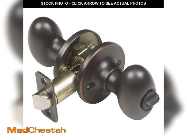 Lot 74-14046820 - Design House Door Knob, Privacy Lock for Safety, Oval Handle Shape, Fits Standard Doors, for Bedroom...