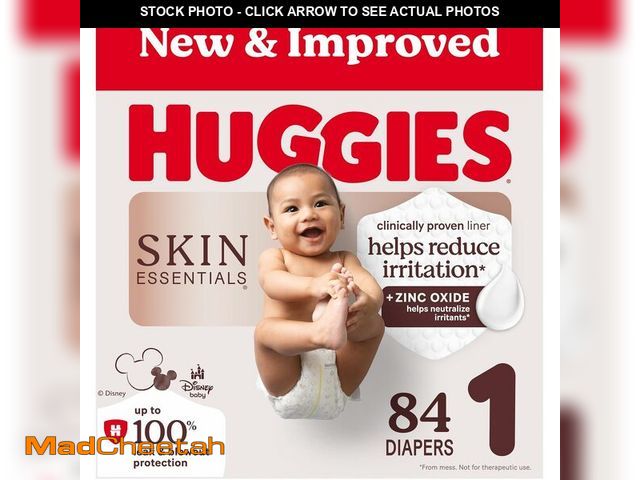 Lot 74-14304943 - Huggies Size 1 Diapers, Skin Essentials Baby Diapers, Size 1 (8-14 lbs), 84 Count, Packaging May Var...