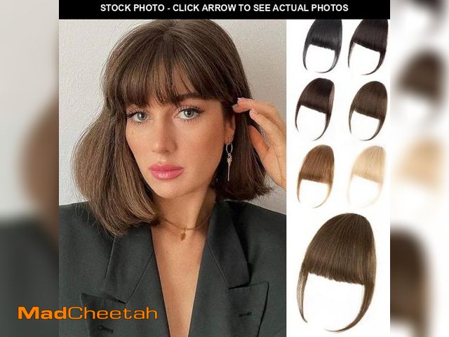 Lot 74-12325808 - *SEE DETAILS* EINAEY Clip in Bangs, 100% Real Human Hair Medium Brown Fake Bangs Hairpieces for Wome...