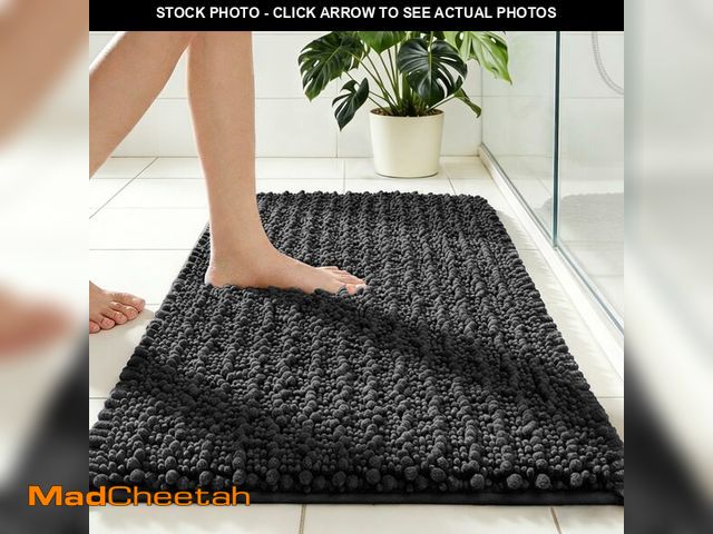 Lot 74-14296235 - Disolla Dark Grey Bathroom Rug 20x32 Inch - Luxury Chenille Bath Mat, Thick Shaggy Plush Absorbent R...