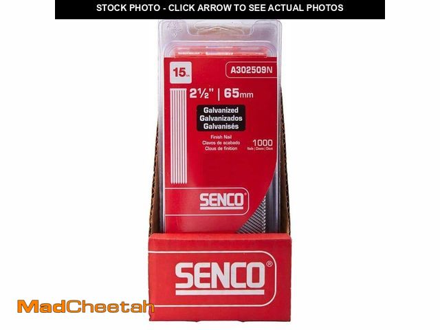Lot 74-14370624 - SENCO DA25EABR 1000-Piece 2-1/2inch 15 Gauge Galvanized Angled Finish Nails - UNUSED