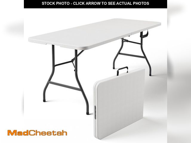Lot 74-13816384 - HOUSNIFLEX 6FT Folding Table, Heavy Duty Portable Table, Waterproof HDPE, Foldable for Picnic, Party...