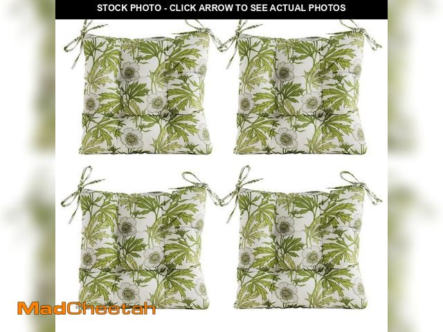 Lot 74-12692024 - ARTPLAN Outdoor Seat Cushions, Set of 4, Patio Seat Chair Cushions 19"x19"x4" with Ties, for Outdoor...