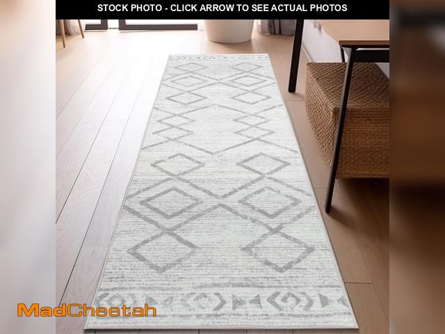 Lot 74-12217123 - jinchan Moroccan Runner Rug 2x5 - Kitchen Machine Washable Runner Rug Modern Geometric Soft Low-Pile...